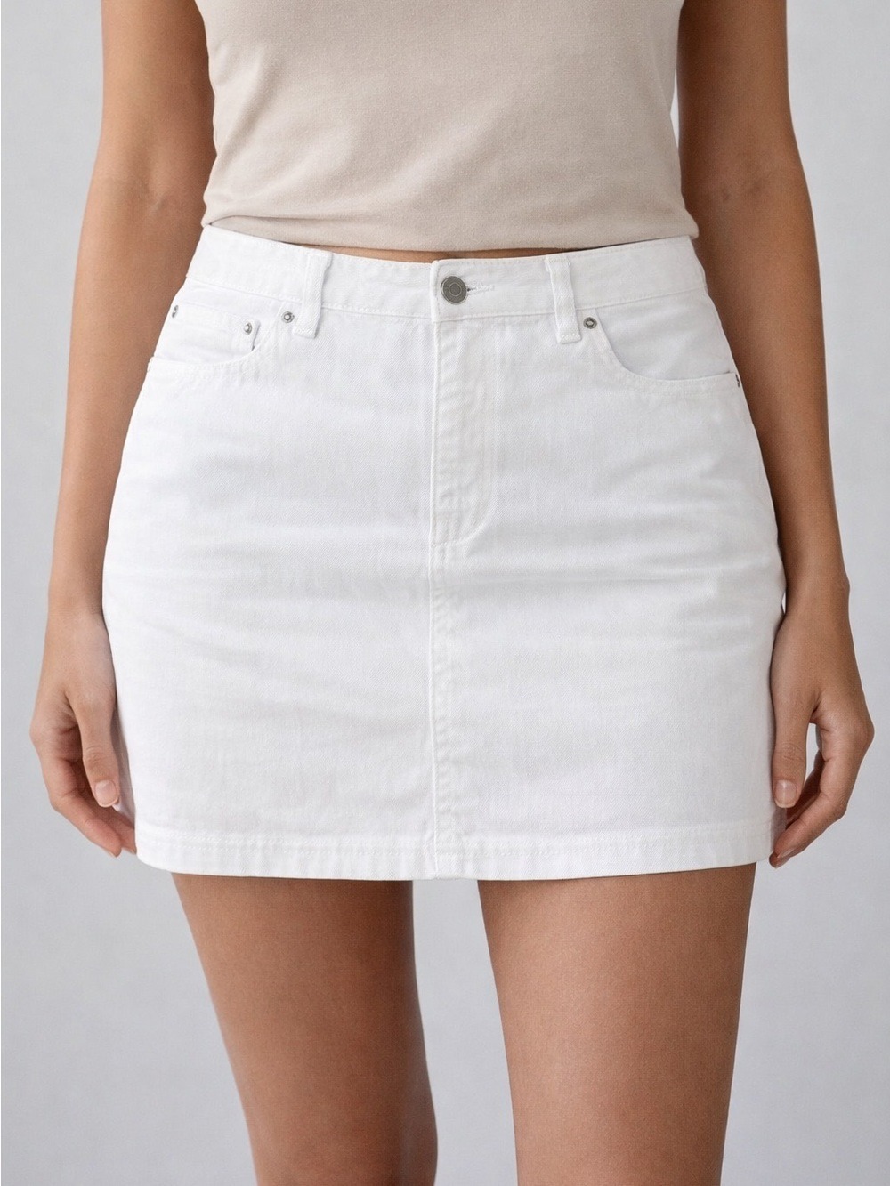 WESTPORT 1962 Classic Short White Denim Skirt size 20